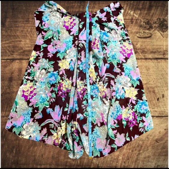 ZURY Women's Purple Blue Floral Flowing Sheer Summer Top Size S/M - Picture 6 of 9